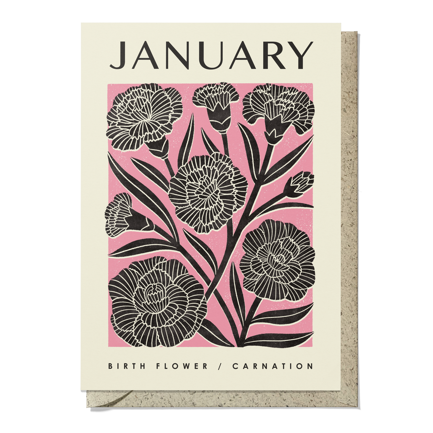 January Carnation Reusable Art Card