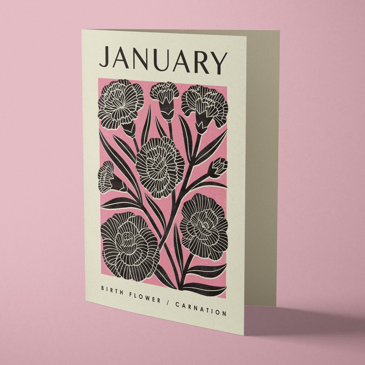 January Carnation Reusable Art Card