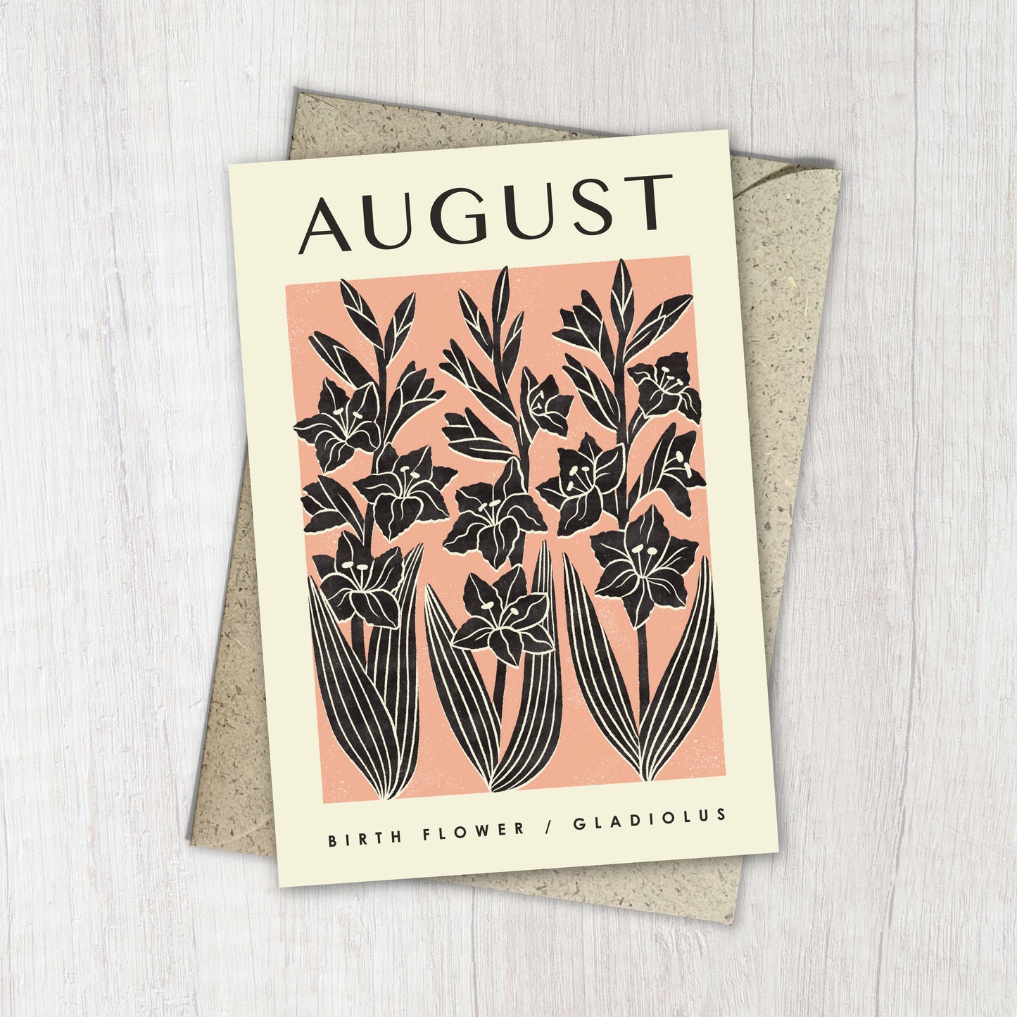 August Galdiolus Reusable Art Card
