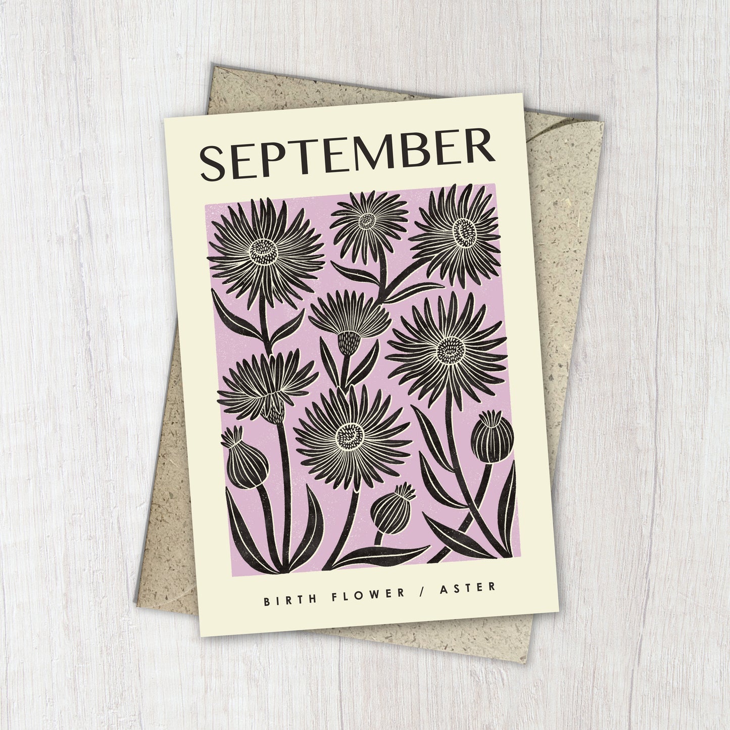 September Aster Reusable Art Card