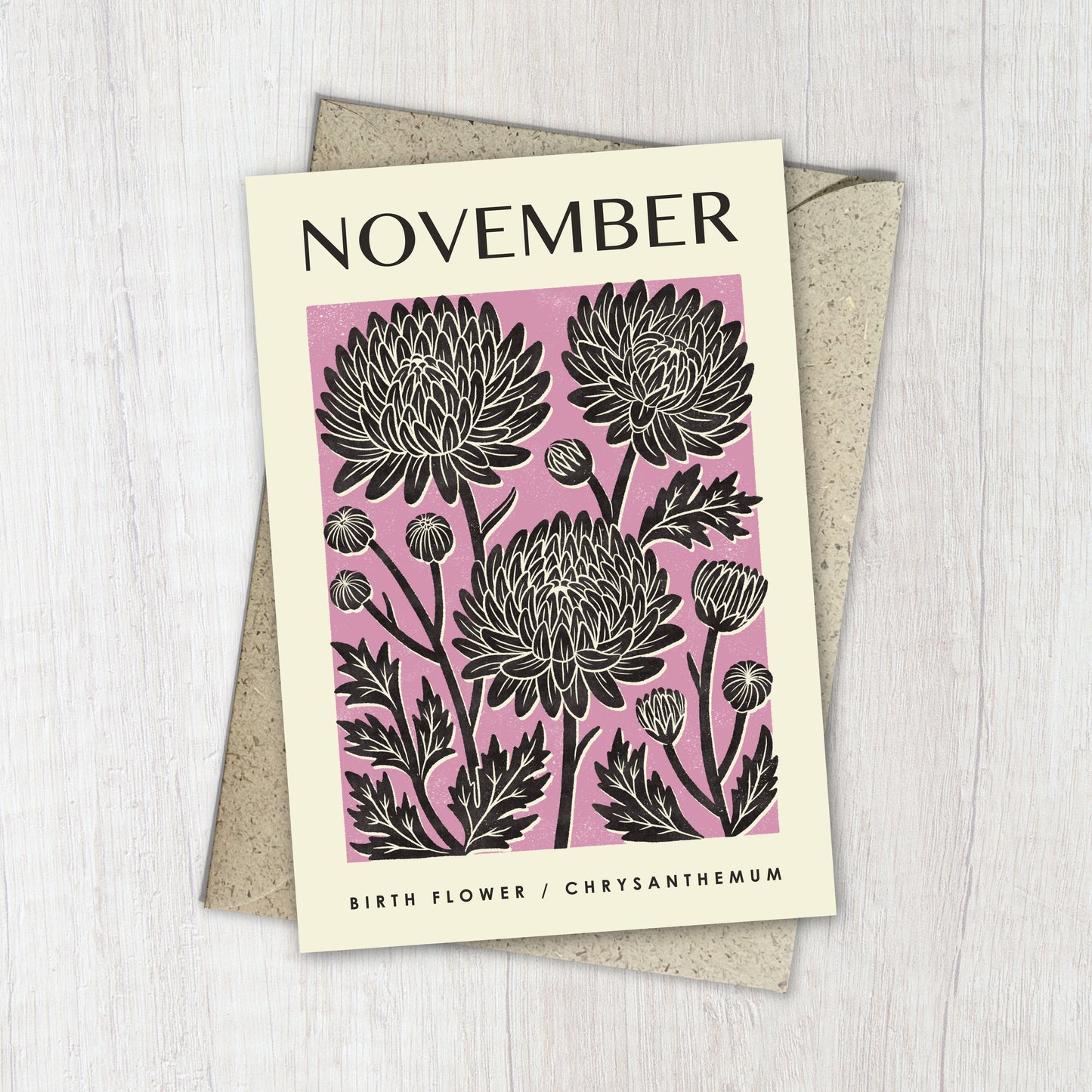 November Chrysanthemum Reusable Art Card