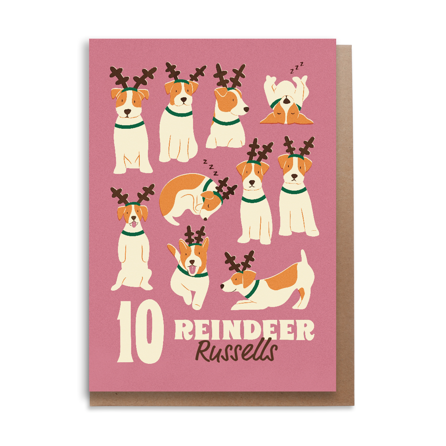 10 Reindeer Russells Christmas Card