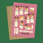 10 Reindeer Russells Christmas Card