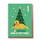 Retriever and a Fir Tree Christmas Card
