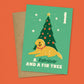 Retriever and a Fir Tree Christmas Card