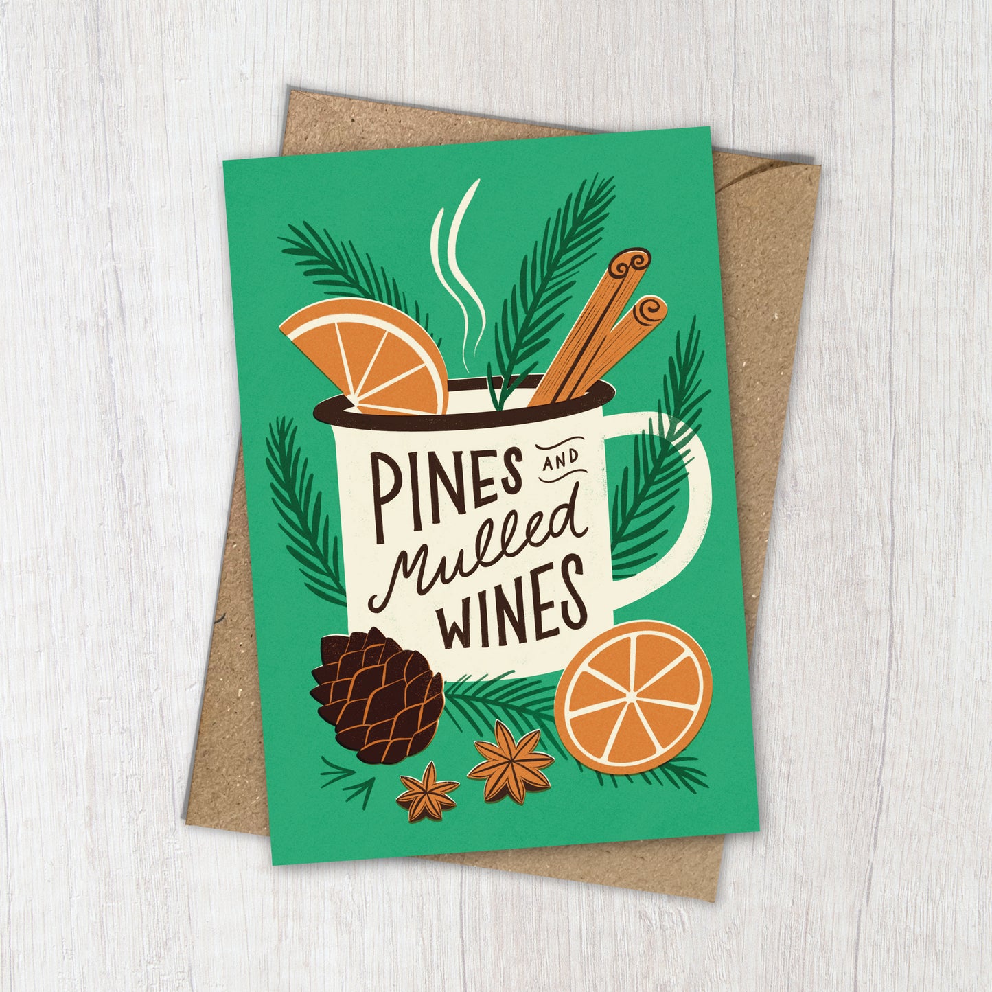 Mulled Wine Camping Mug Christmas Card