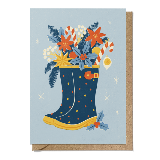 Festive Wellies Christmas Card