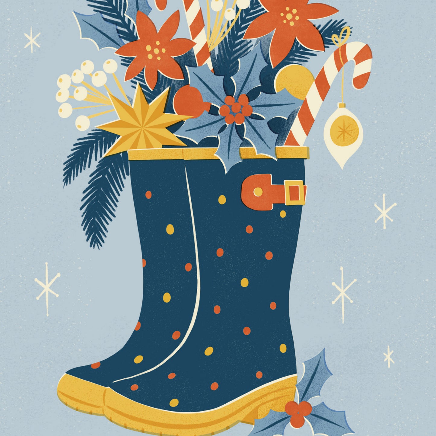 Festive Wellies Christmas Card