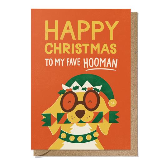 Fave Hooman Dog Christmas Card