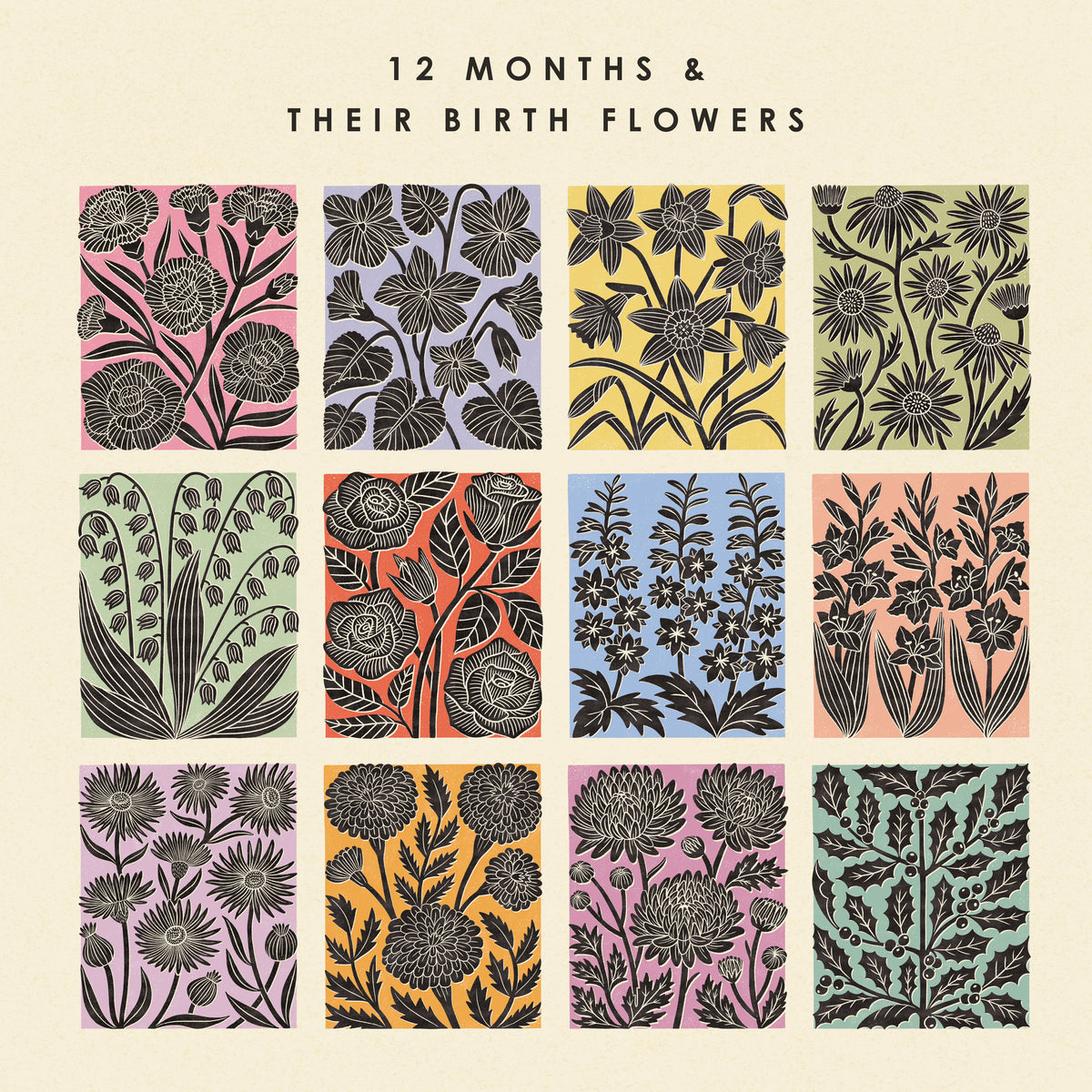 Birth Flower Perpetual Slim Wall Calendar