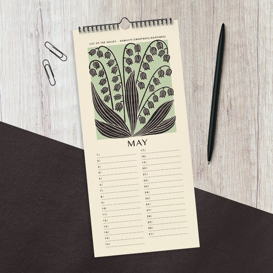 Birth Flower Perpetual Slim Wall Calendar
