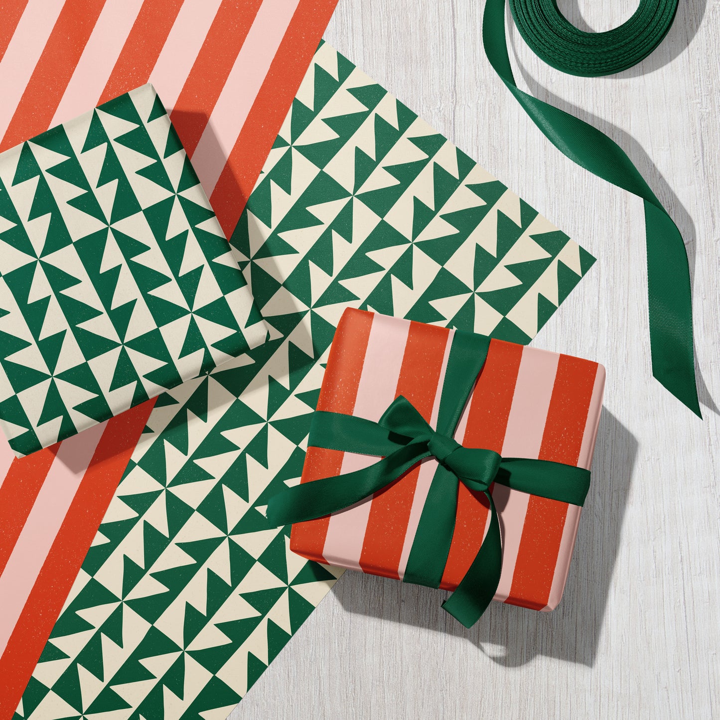 Candy Stripe Christmas Eco Gift Wrap