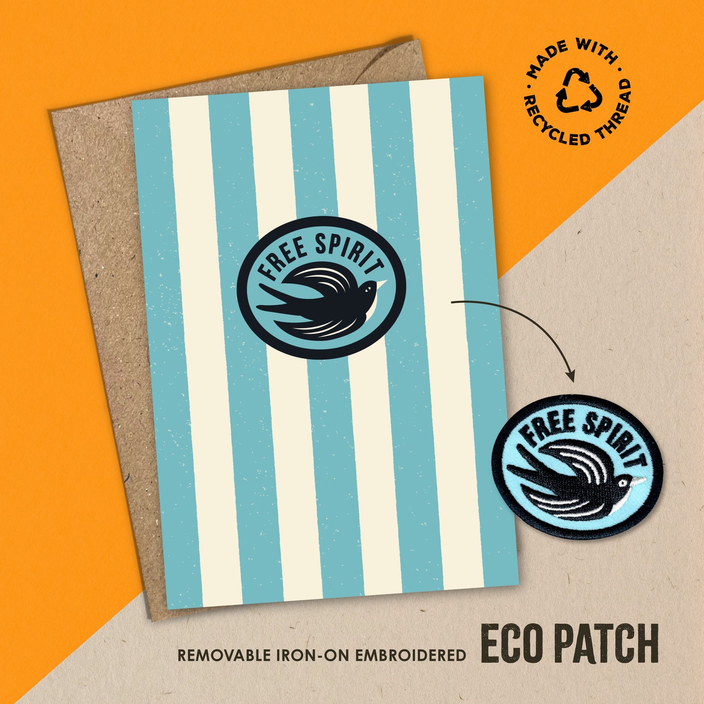 Free Spirit Bird Eco Patch Card