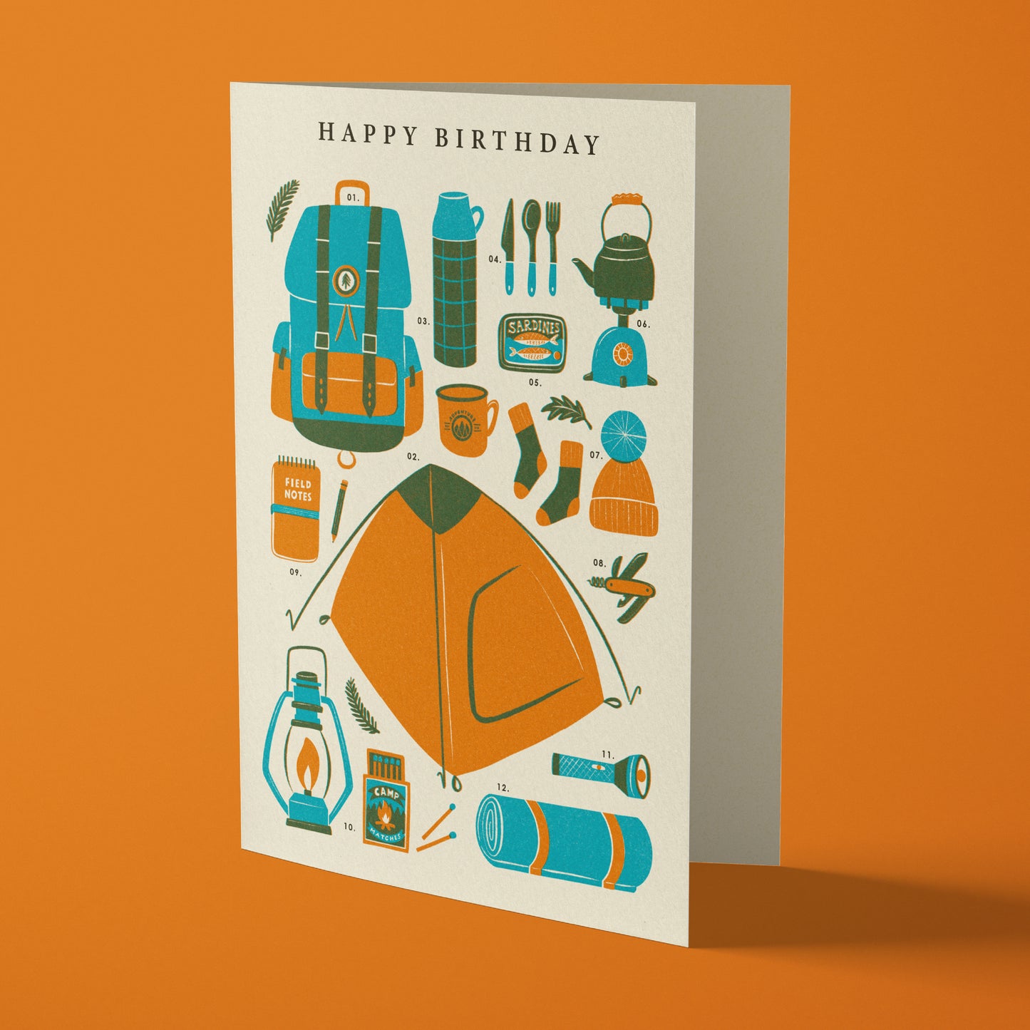 Wild Camping Kit Birthday Card