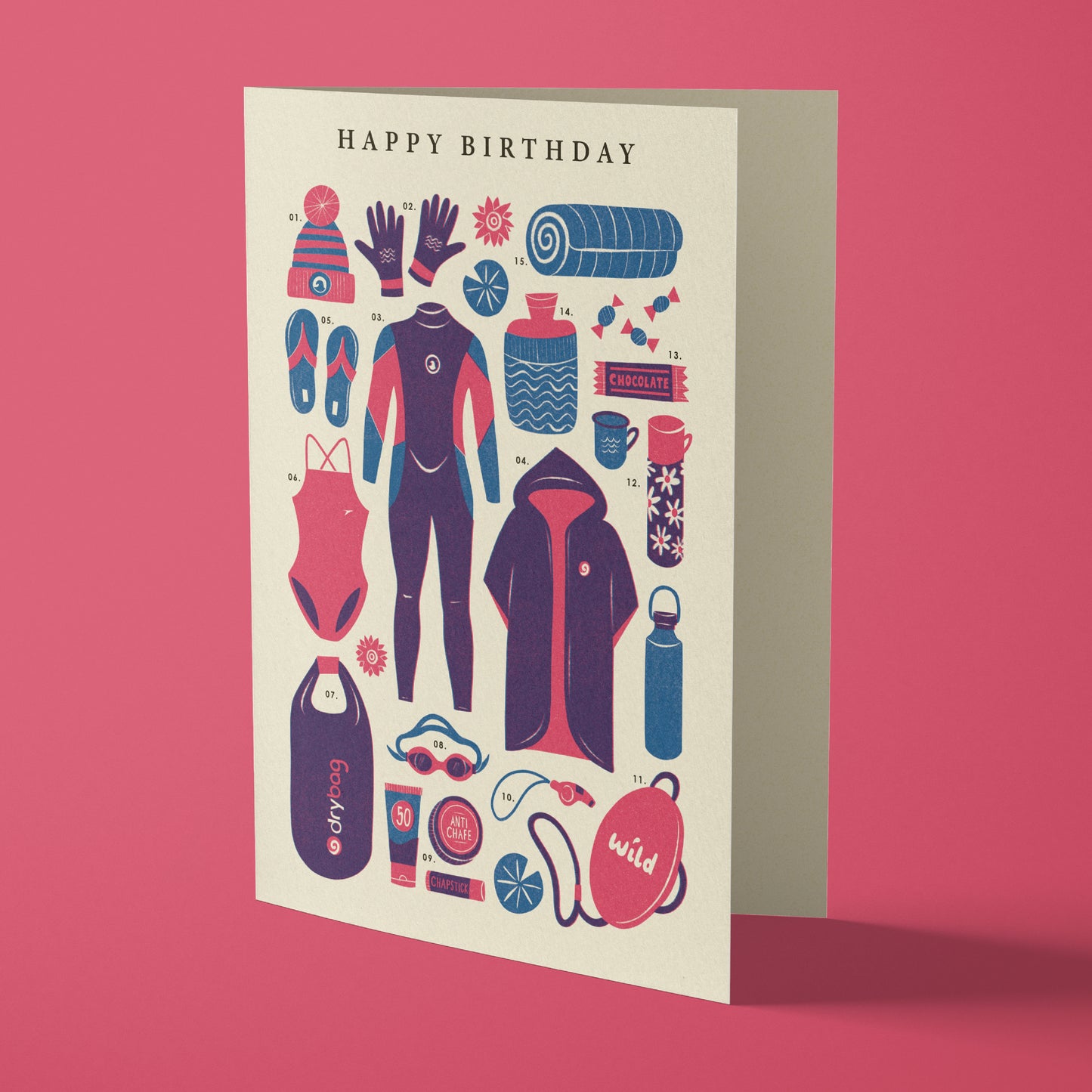 Wild Swimming Kit Birthday Card