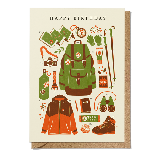 Hiking Kit Birthday Card