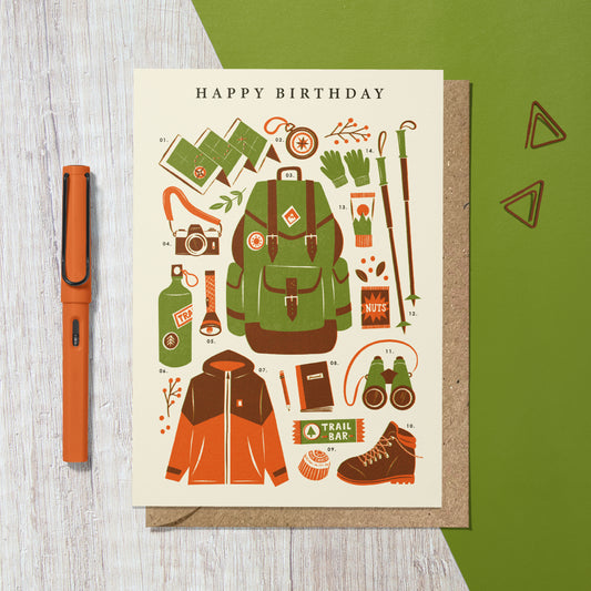 Hiking Kit Birthday Card