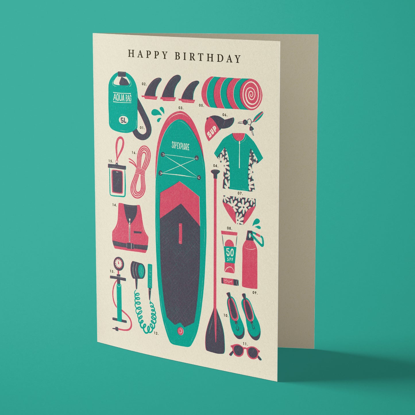 Paddle Boarding Kit Birthday Card