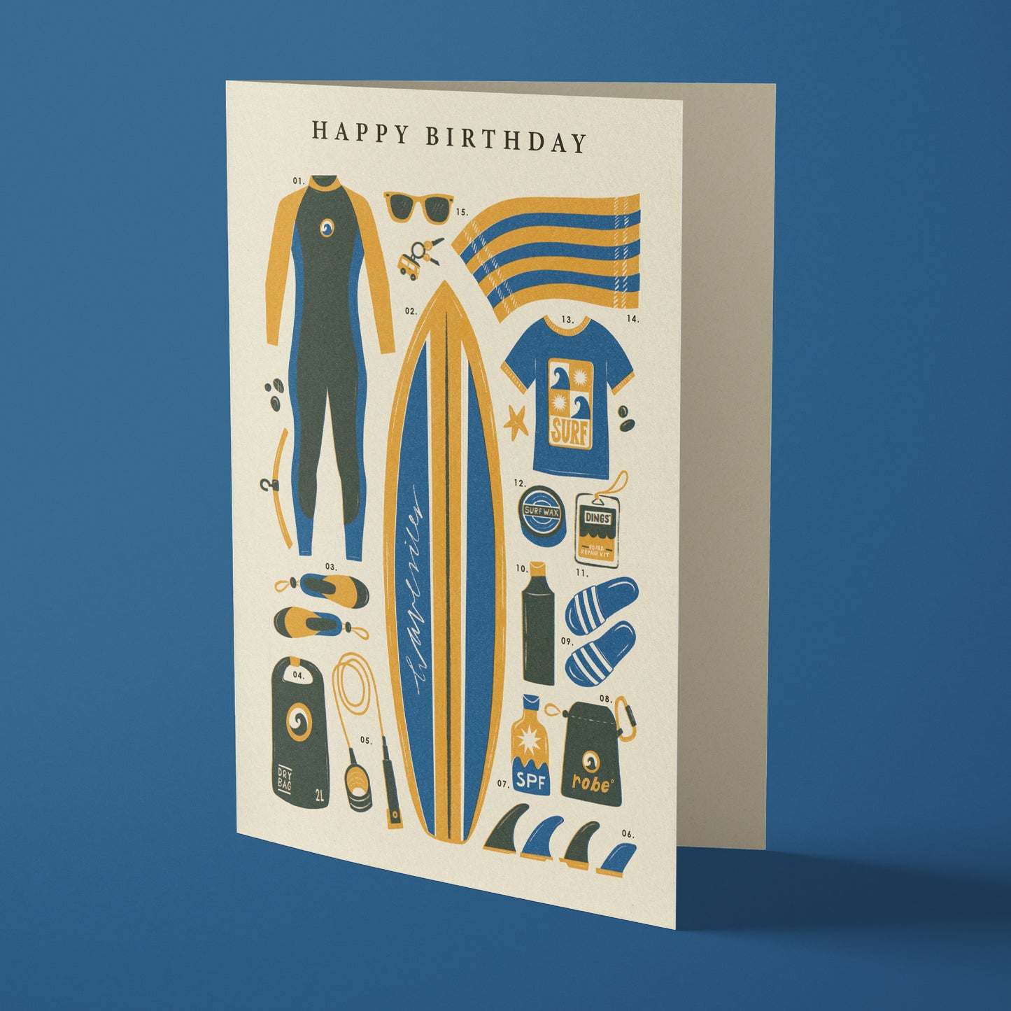 Surfing Kit Birthday Card