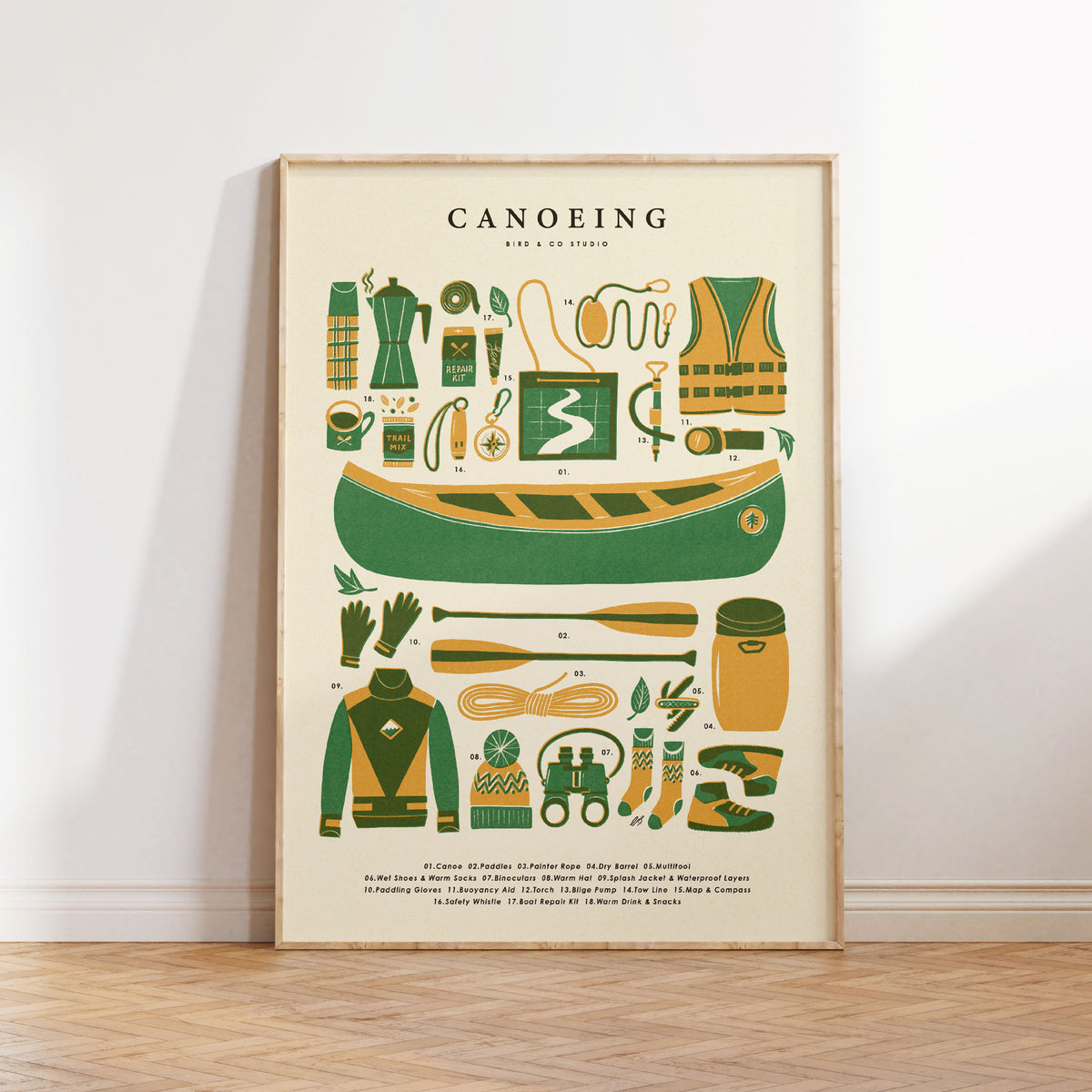Canoeing Kit Art Print