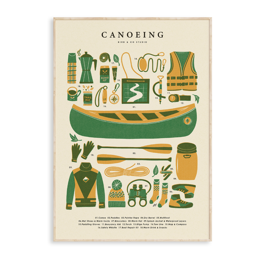 Canoeing Kit Art Print