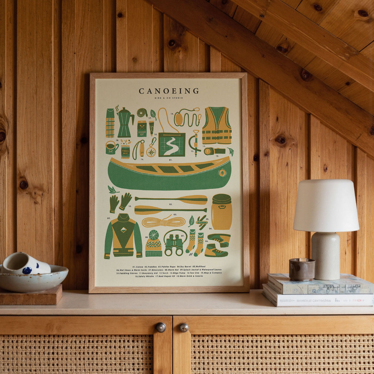 Canoeing Kit Art Print