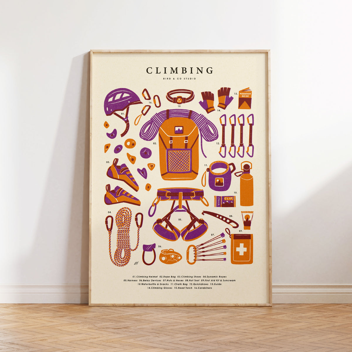 Climbing Kit Art Print
