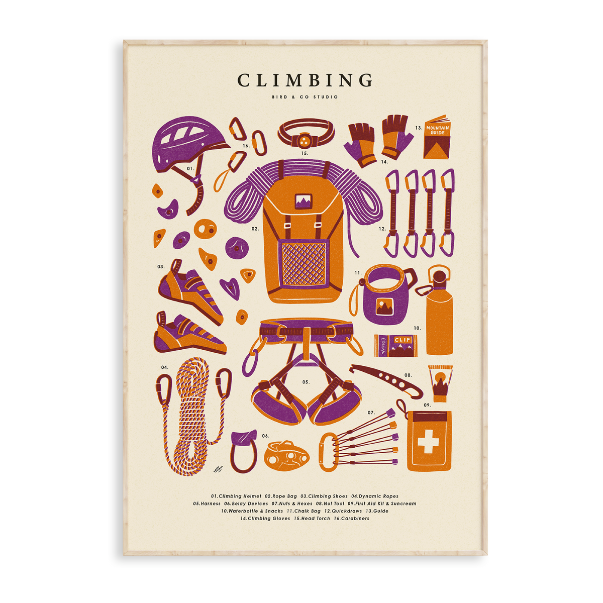 Climbing Kit Art Print