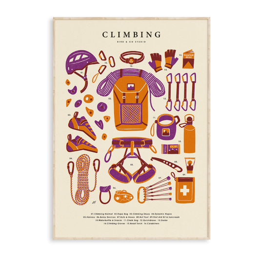 Climbing Kit Art Print