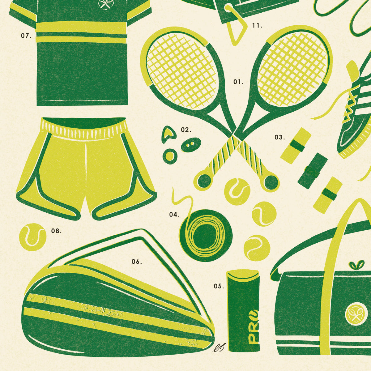 Tennis Kit Art Print