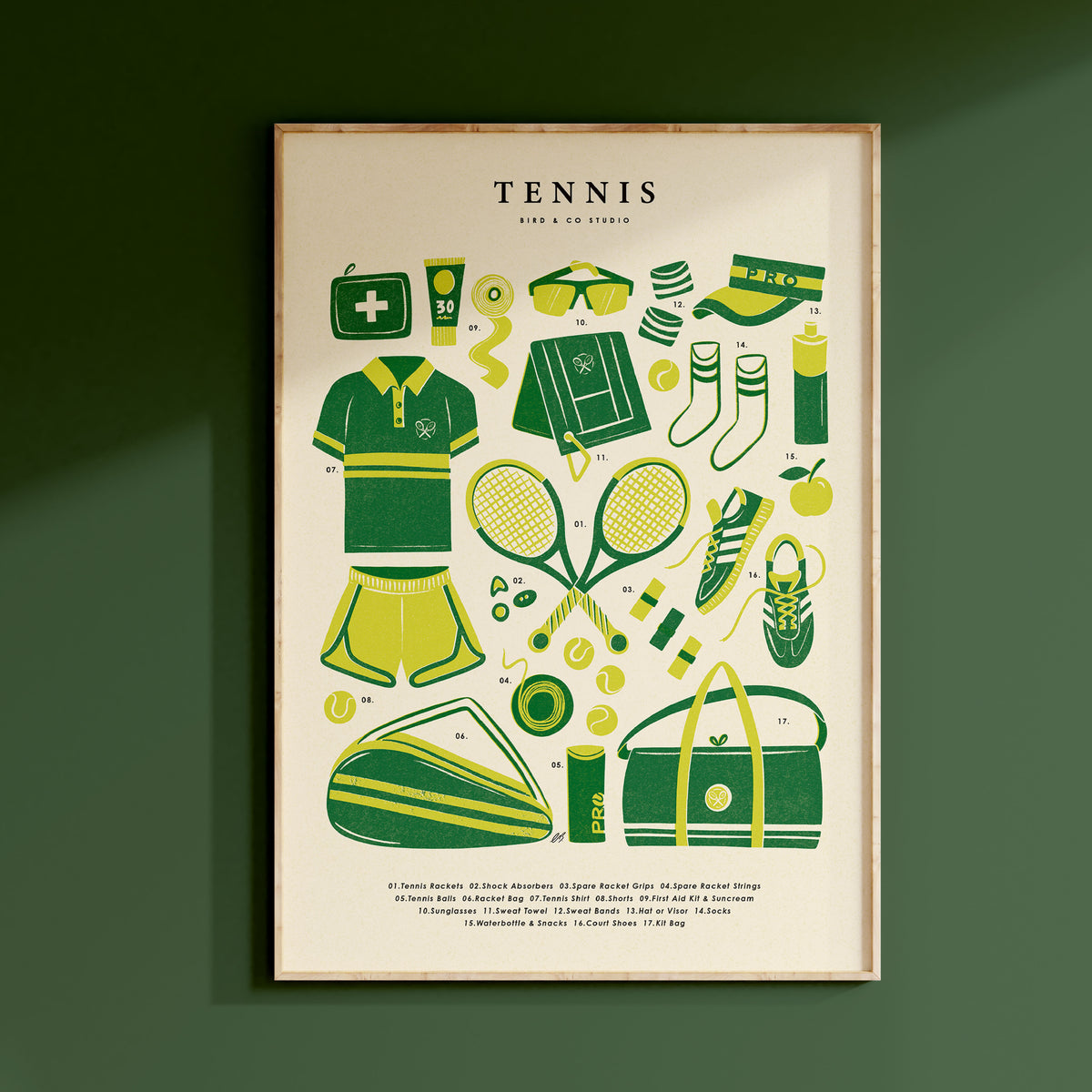 Tennis Kit Art Print