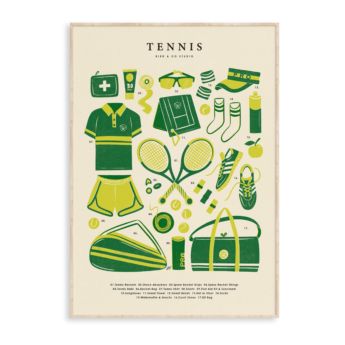 Tennis Kit Art Print