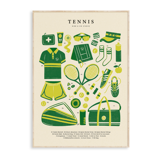 Tennis Kit Art Print