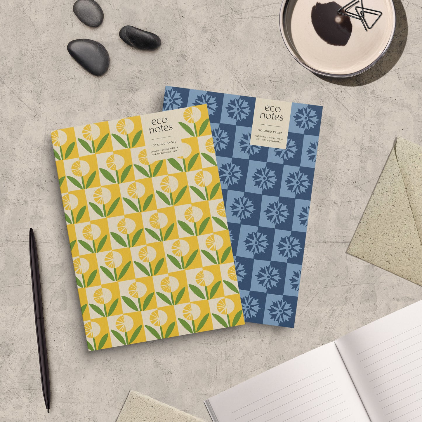 Geo Dandelion Wildflower Recycled Notebook