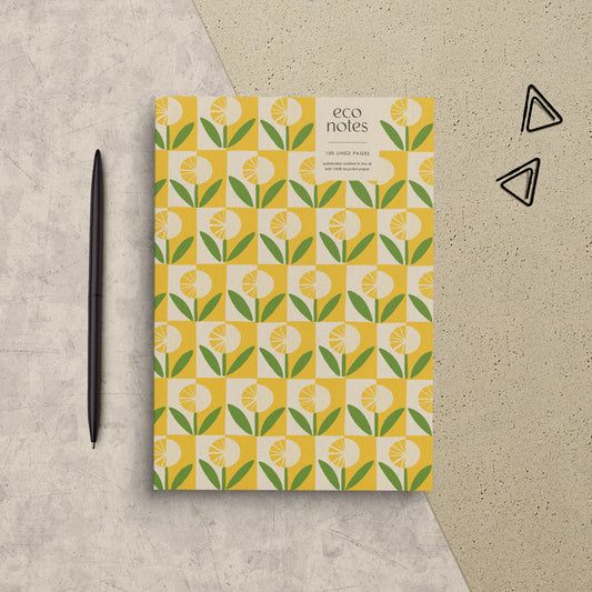 Geo Dandelion Wildflower Recycled Notebook