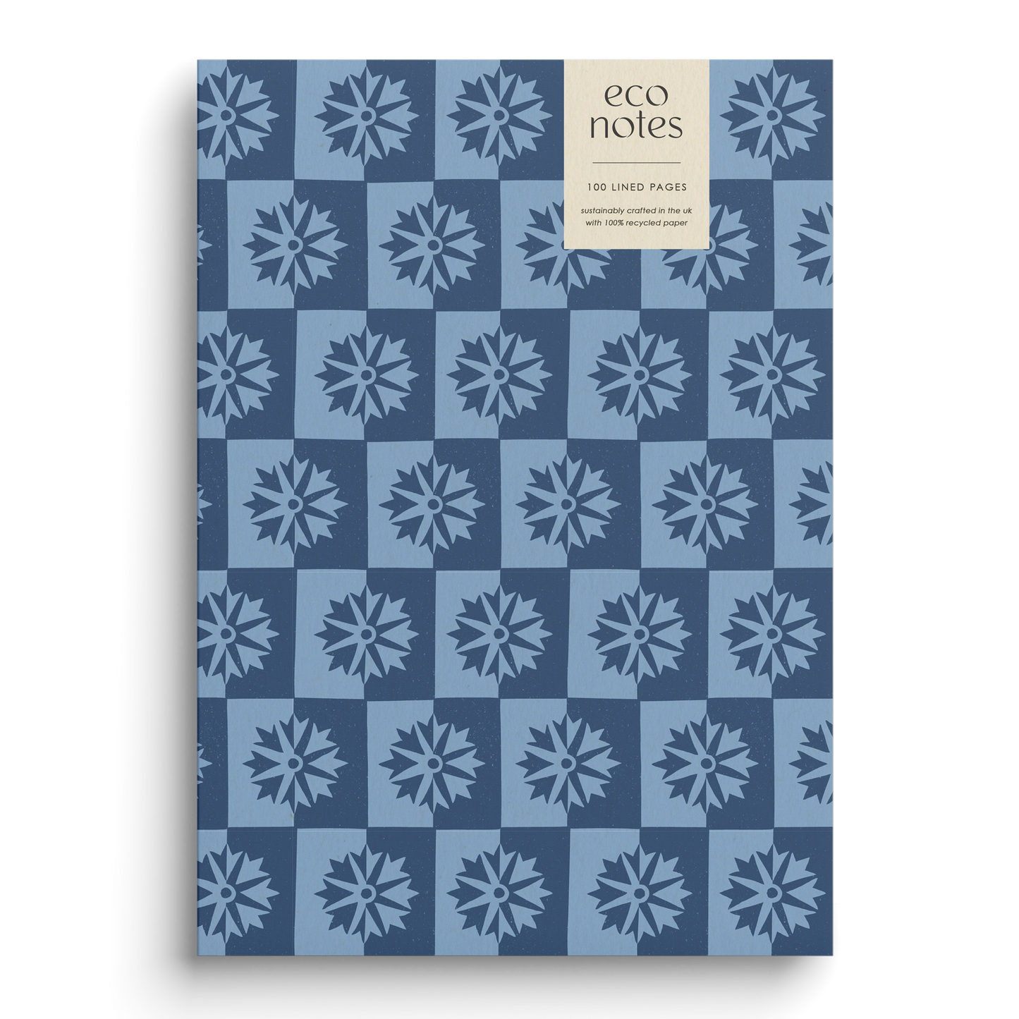 Cornflower Check Wildflower Recycled Notebook