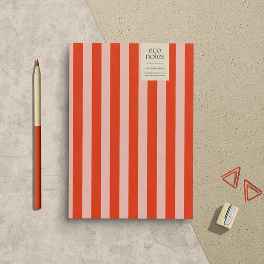 Candy Stripe Recycled Notebook