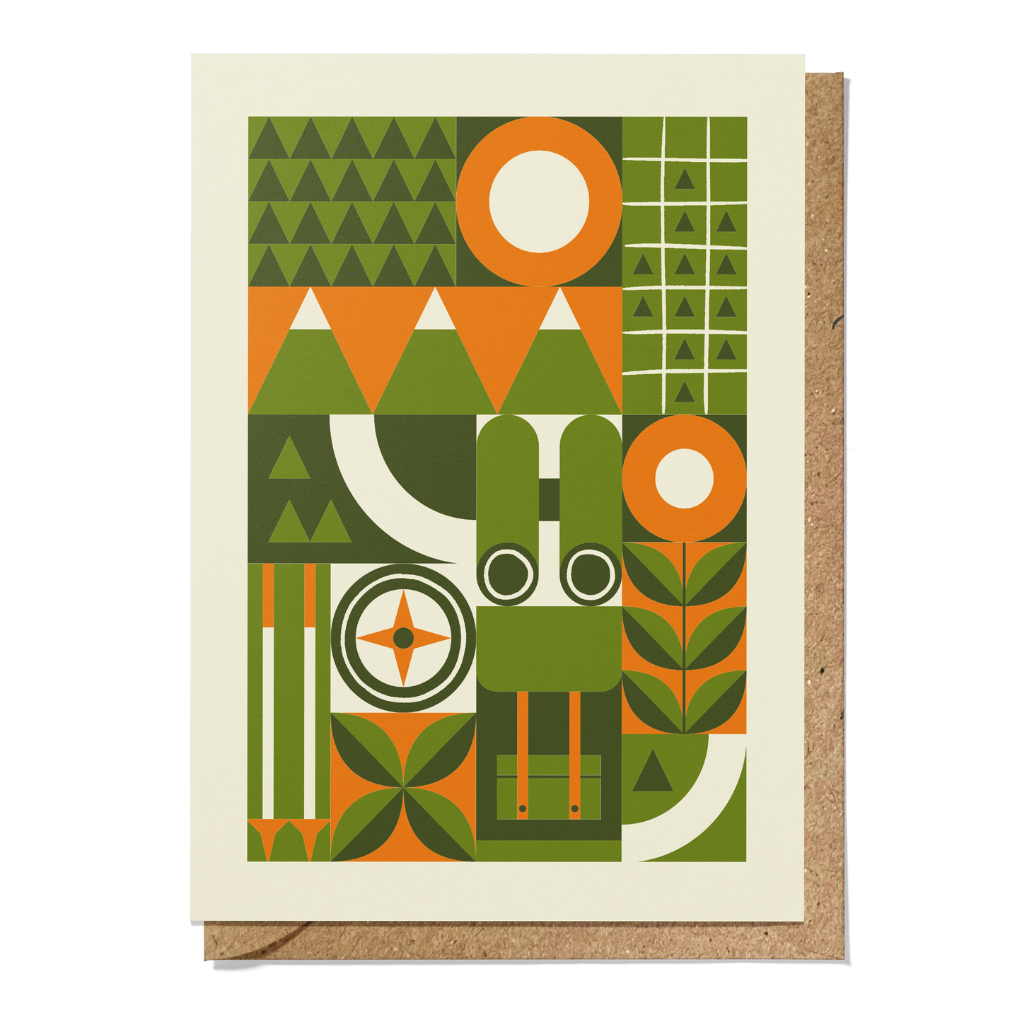 Hiking Geometric Reusable Art Card