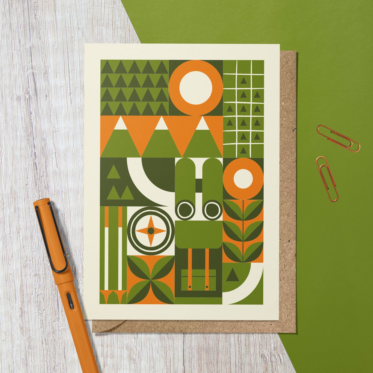 Hiking Geometric Reusable Art Card