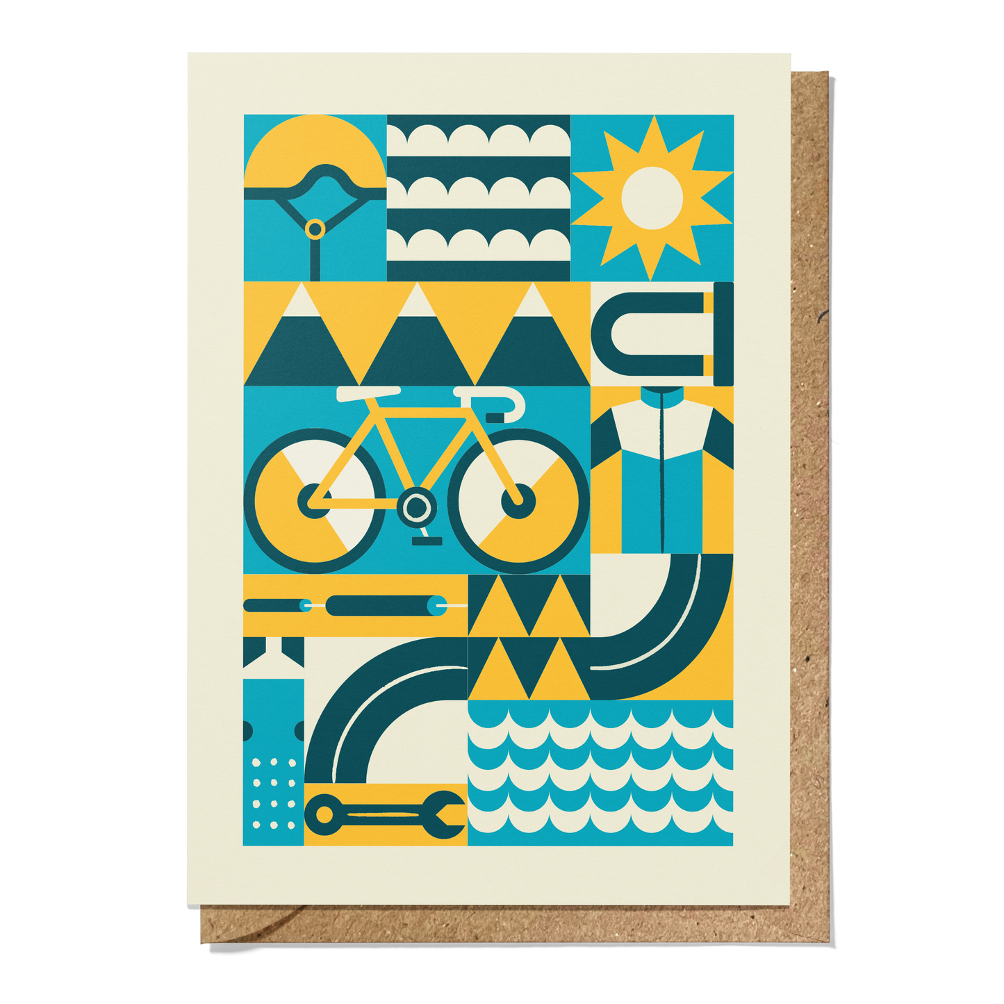 Cycling Geometric Reusable Art Card