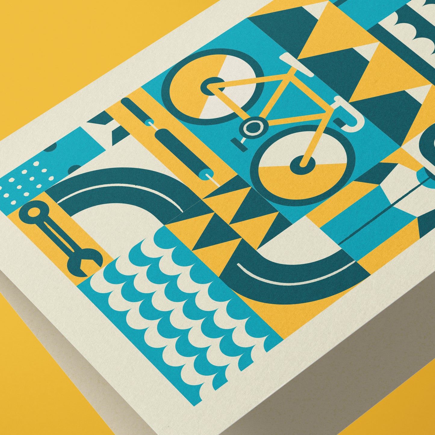 Cycling Geometric Reusable Art Card