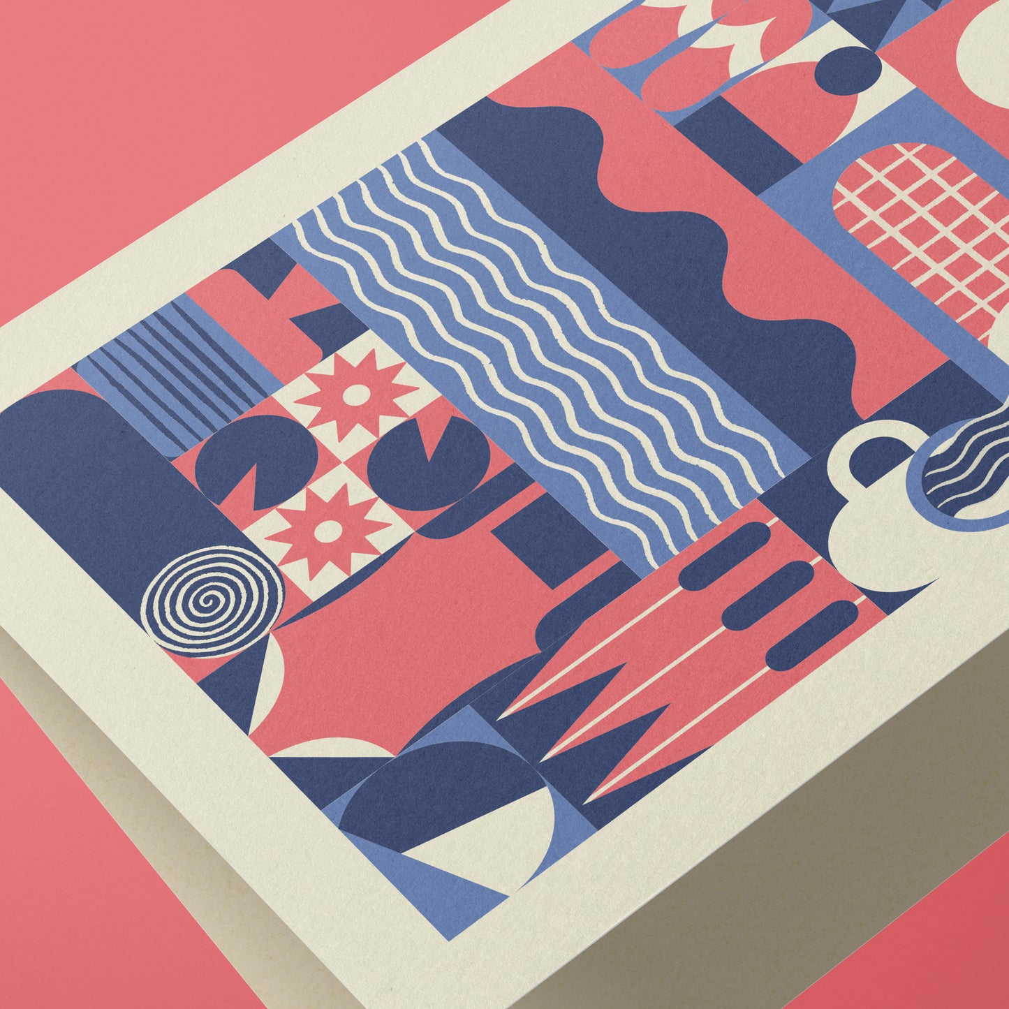 Wild Swimming Geometric Reusable Art Card