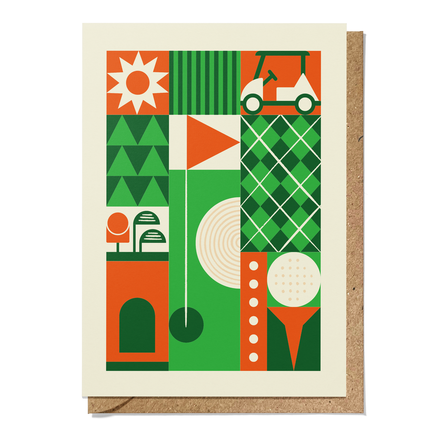 Golf Geometric Reusable Art Card