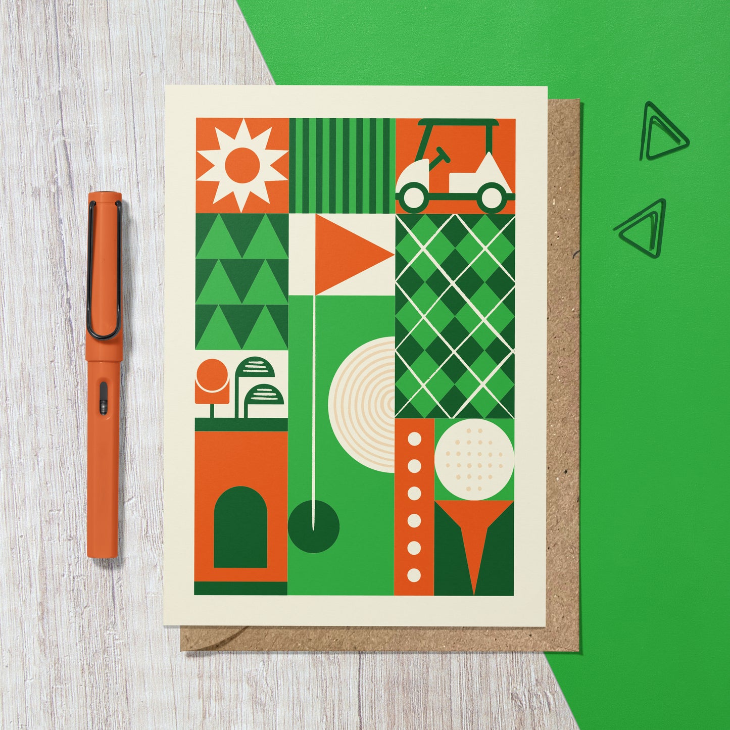 Golf Geometric Reusable Art Card