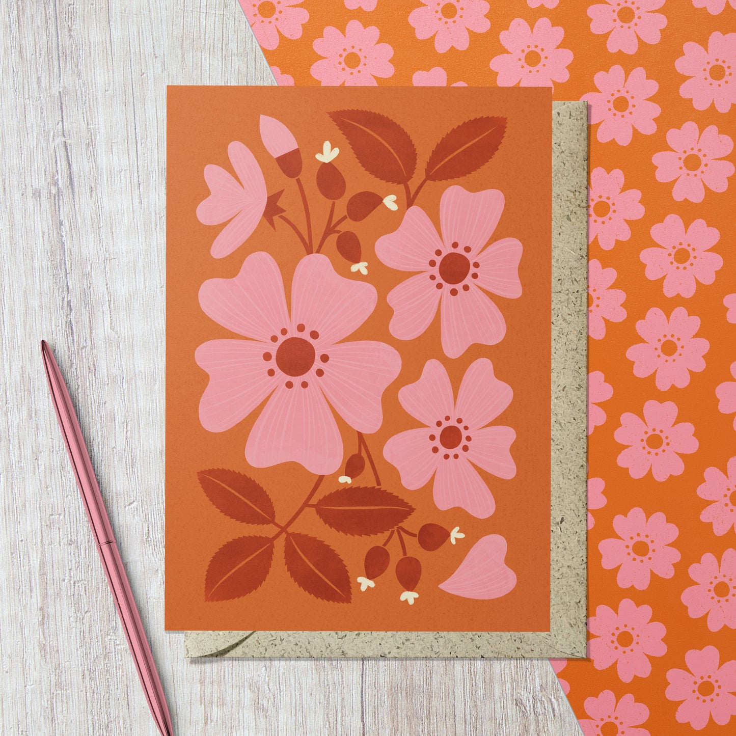 Wild Rose Reusable Art Card