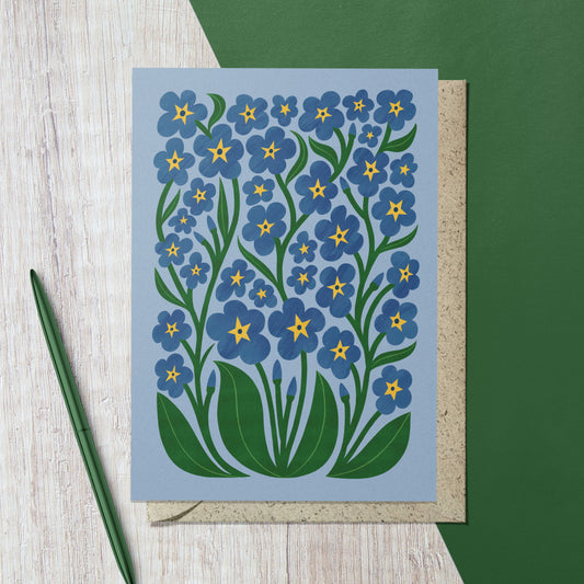 Forget Me Not Reusable Art Card