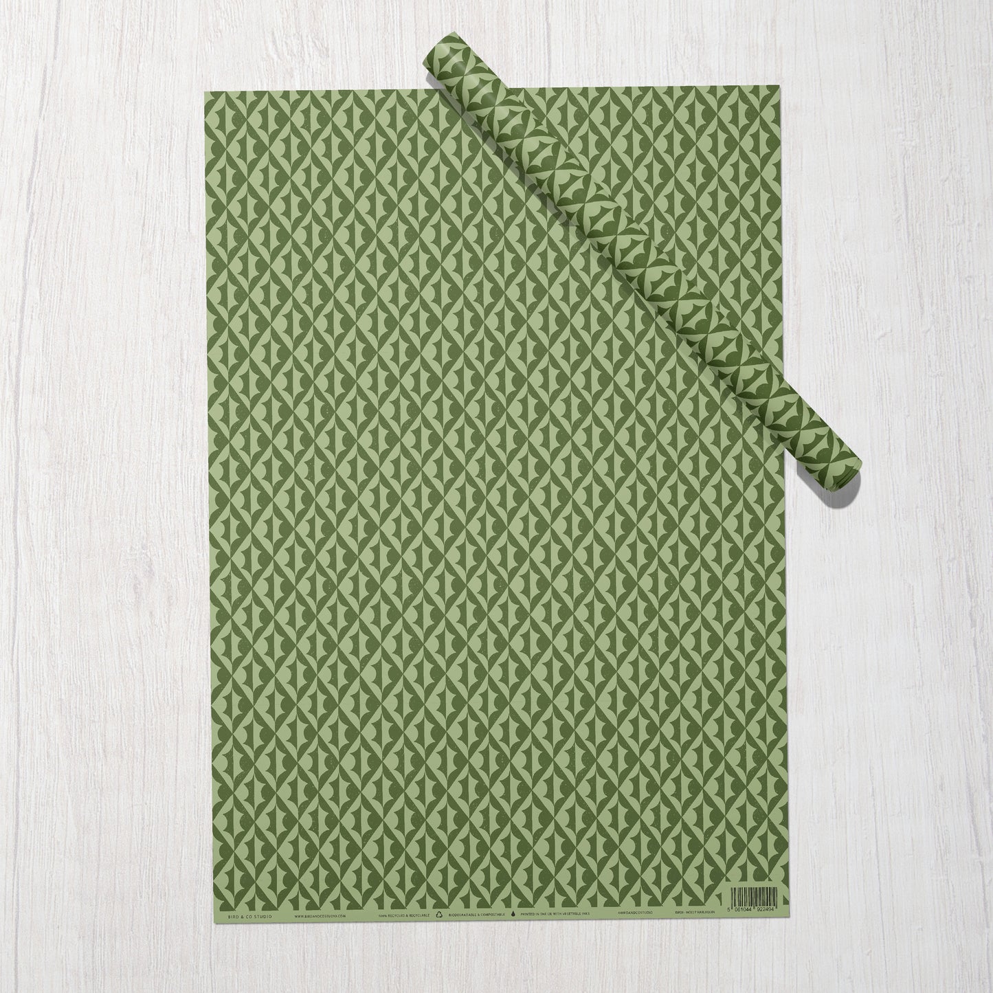 Holly Harlequin Eco Gift Wrap