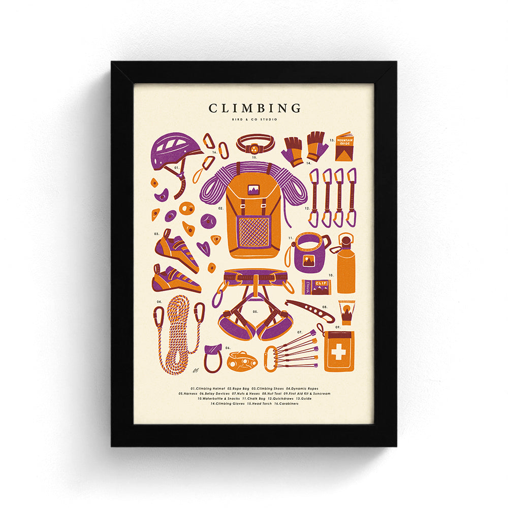 Climbing Kit Art Print