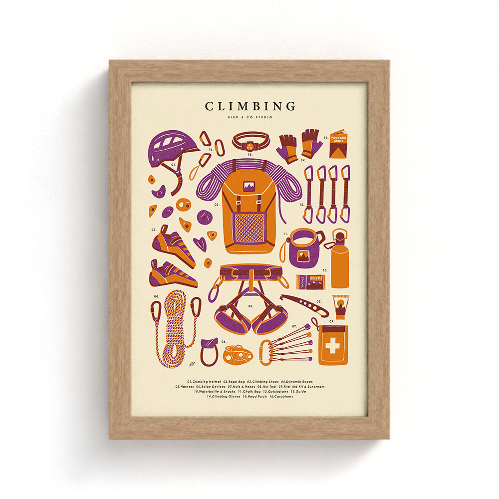 Climbing Kit Art Print