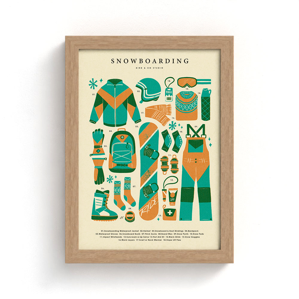 Snowboarding Kit Art Print